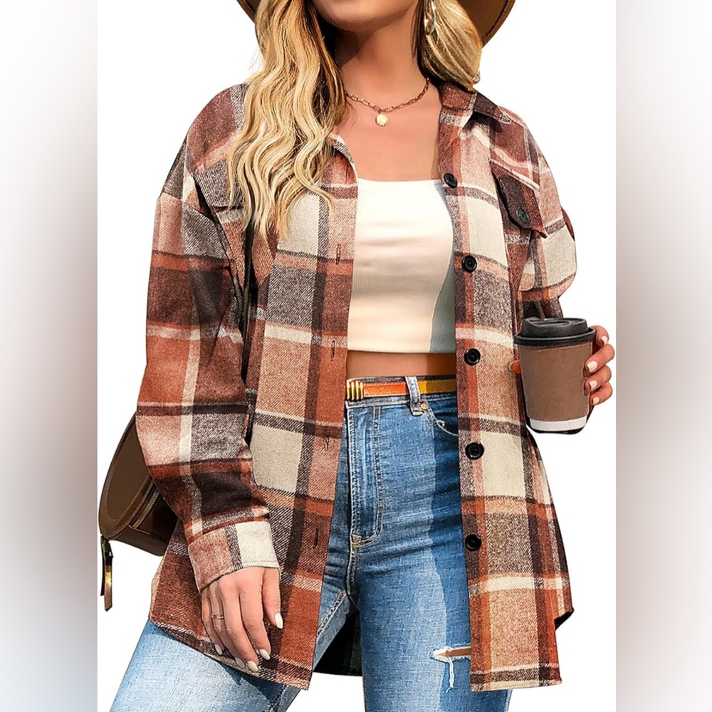 IN'VOLAND Womens Flannel Shacket ~ 18